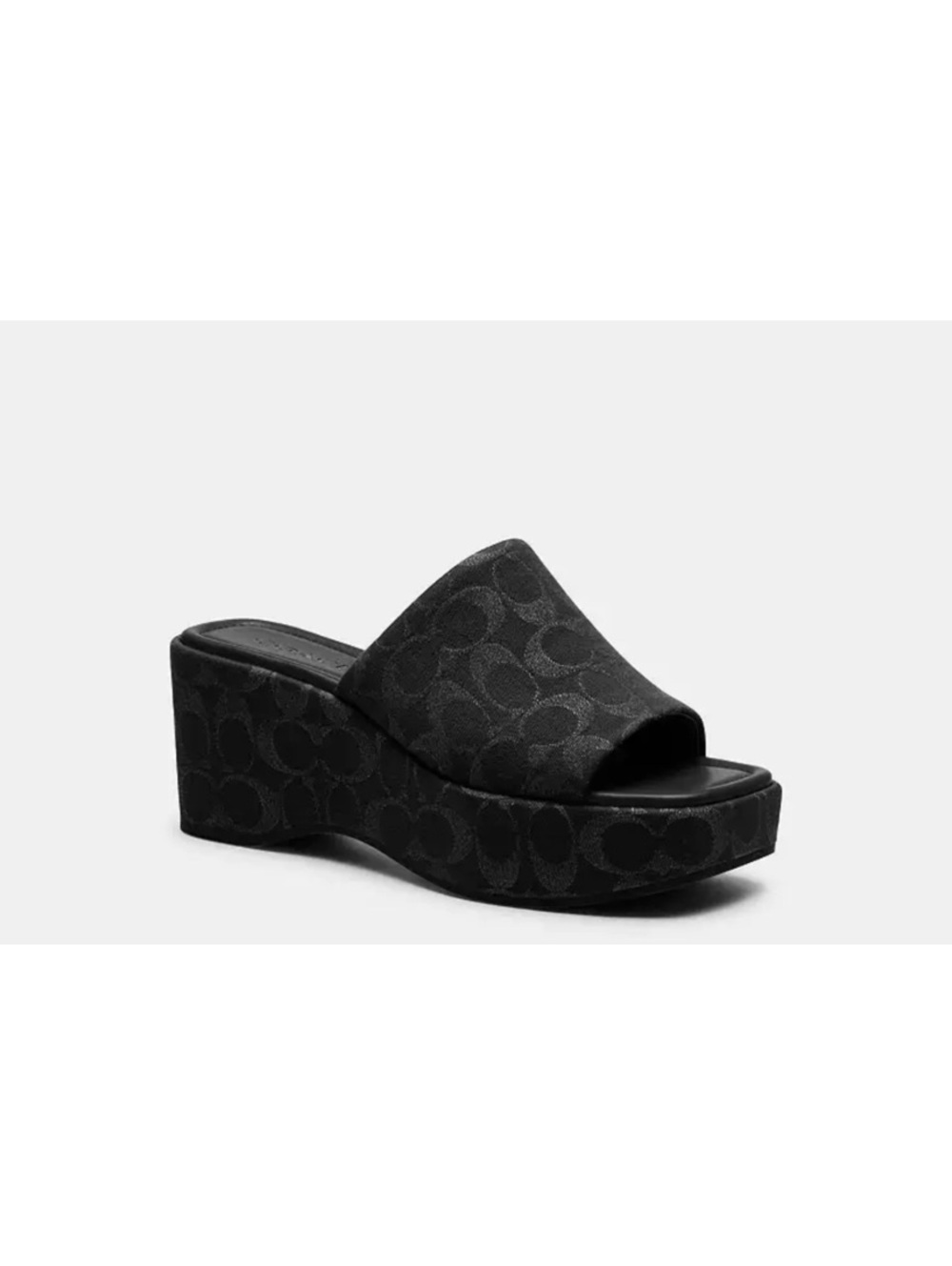 Coach Signature Denim Black Phoebe Platforms Sz 8 NWOT